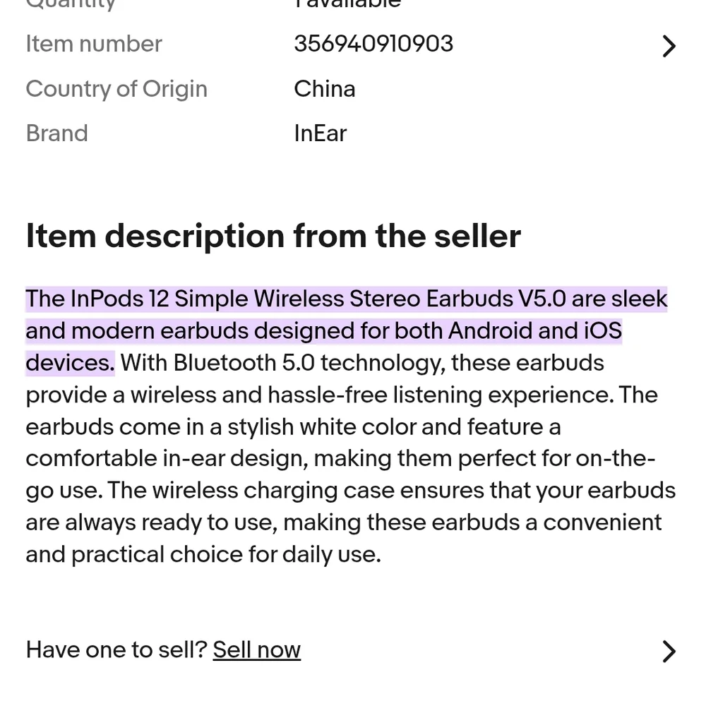 InPods 12 Simple Wireless Earbuds